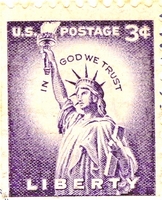 &quot;In God We Trust&quot;, US Postage Stamp from 1954