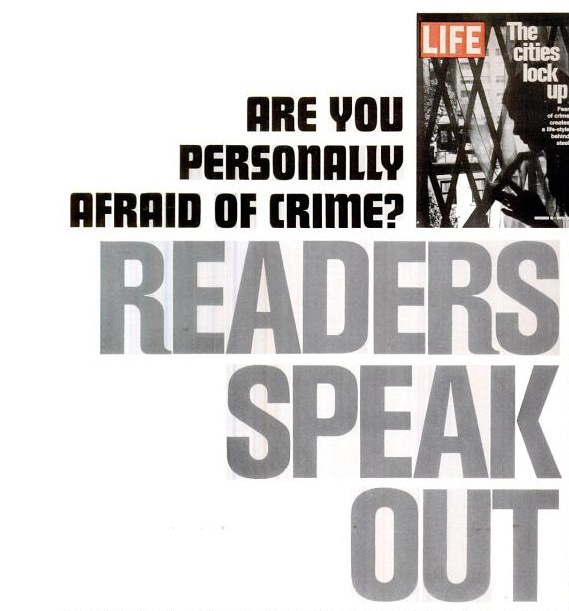 Are You Personally Afraid of Crime?                  Readers Speak Out