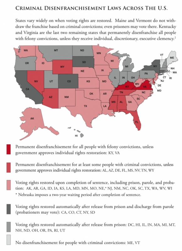 Criminal Disenfranchisement Laws Across the U.S.